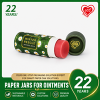 Contenant en carton rigide de 15 ml pour déodorant naturel en stick, fond à poussoir lisse, finition mate, vente en gros
