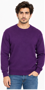 Pull jacquard rayé pour homme, col rond, avec logo personnalisé, pull d'hiver chaud en maille, pull tendance, vente en gros de tricots - Product Image 6
