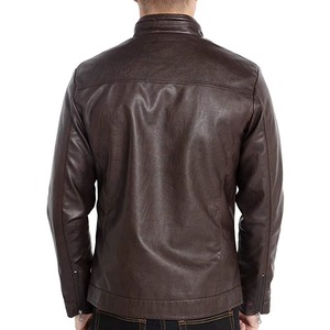 Fashionable Latest Style <b>Men</b> <b>Leather</b> <b>Jackets</b> Solid Color Breathable Eco-Friendly Windproof Stand Front <b>Leather</b> Avirex <b>Jacket</b> <b>Men</b> - Product Image 3