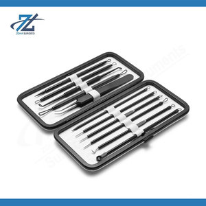 Blackhead and Whitehead Remover Tool Kit 11PCS Stainless Steel Acne Extraction Tools with Leather Bag Case Removal Kit Pakistan - Product Image 2