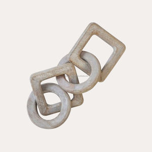 Chaîne à maillons en bois décorative en résine et bois de forme ronde - Product Image 3