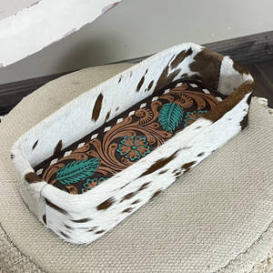 Aryan Exports 2026 Bandeja de Almacenamiento de Cuero Vacuno de Gran Capacidad para Baño, Vajilla, Joyería, Llaves - Soportes Decorativos Hechos a Mano - Product Image 2