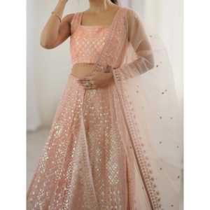 ชุดปาร์ตี้ตอนเย็นงาน dori lehenga choli เลื่อมสีรุ้ง - Product Image 1