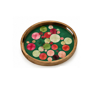 Pentagon <b>Wooden</b> Serving <b>Tray</b> With Christmas Cracker Pattern Painted Finish Decorative Residential Use - Product Image 4