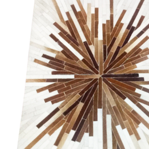 Tapis en cuir de luxe moderne de qualité supérieure 9x12 fait à la main peau de vache avec motif géométrique tapis de zone pour bureau à domicile ou hôtels - Product Image 4