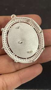 Colgante de Plata de Ley 925 de Gran Tamaño con Engaste de Garras para Hombre y Mujer, Joyería de Moda al por Mayor, de Gran Peso para Reventa en Boutiques - Product Image 5