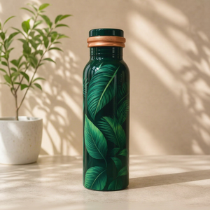 Handmade Pure Copper <b>White</b> Base Design <b>Water</b> <b>Bottle</b> with Copper Lid Portable Travel Drinkware - Product Image 3
