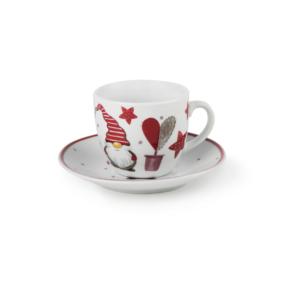Set di Tazze da Caffè Excelsa con Piattino, Porcellana Gnomo, 7 Cl, Multicolore - Product Image 1