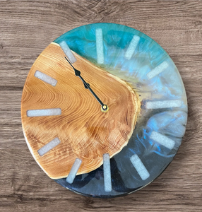 Round Wooden Resin <b>Wall</b> <b>Clock</b> <b>Modern</b> Still Life Pattern Needle Display Quartz Analog Silent Living Room Bedroom Office Decor - Product Image 6
