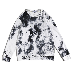 Sudadera Oversize Azul Tie-Dye con Cuello Redondo, Tejida, Unisex, Casual, Corte Regular, Manga Larga, para Primavera - Product Image 4