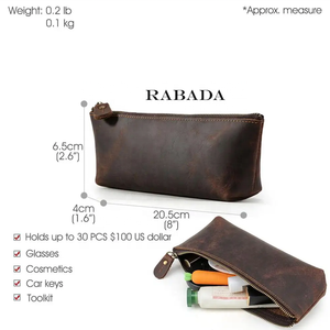 Rabada กระเป๋าปากกาหนังแท้วินเทจพิมพ์โลโก้ได้ตามต้องการ - Product Image 5