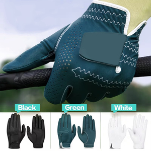 Gants de golf personnalisés en gros avec logo, verts, antidérapants, respirants, à enfiler, en cuir de Cabretta souple de qualité supérieure, pour main gauche - Product Image 3