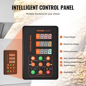 Machine de remplissage automatique de particules en acier inoxydable avec contrôle par pesage et pédale, capacité de 0,022 à 2,2 lb / 10 à 1000 g - Product Image 4