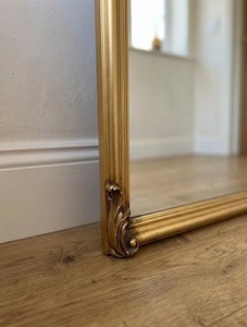 Espejo de pie antiguo dorado con marco ornamentado para dormitorio, sala de estar y decoración de interiores de lujo, procedente de la India. - Product Image 5