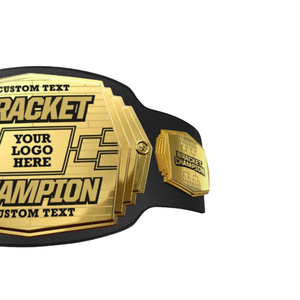 High Quality <b>Bracket</b> Champion Belt <b>Black</b> Leather Sports Title Belt with Gold Plate & Logo Space for Personalized Awards - Product Image 4