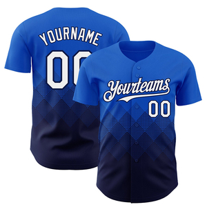 เสื้อเบสบอลทีมพรีเมียมแบบสั่งทำพิเศษ ปี 2026 สำหรับทุกเพศ ระบายอากาศได้ดี แห้งเร็ว ผลิตจากผ้าโพลีเอสเตอร์ผสมสแปนเด็กซ์ พิมพ์ลายแบบซับลิเมชั่น สีดำ-น้ำเงิน - Product Image 1