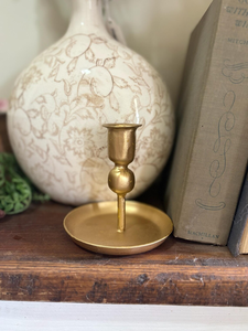 Mini porte-bougie plaqué or, style vintage, pour étagère, décoration de salon, style cottage français, support décoratif en métal pour bougie - Product Image 1