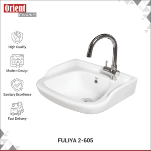 Venta Exclusiva de la Mejor Calidad: Lavabo de Pared de Cerámica Blanca de Diseño Clásico Hecho en India para Uso Doméstico - Product Image 2
