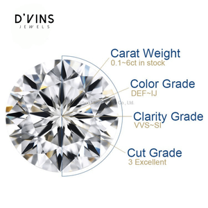 Diamante cultivado en laboratorio de corte redondo D VVS1 de 2 quilates CVD de D'Vins Jewels para la fabricación de joyas. - Product Image 5