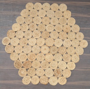 Alfombra de Yute Hecha a Mano, Octogonal, Estilo Rústico para Exteriores, Base de Yute Antideslizante, Limpieza Localizada, Grosor Medio, HILTEX JT-7224 - Product Image 3