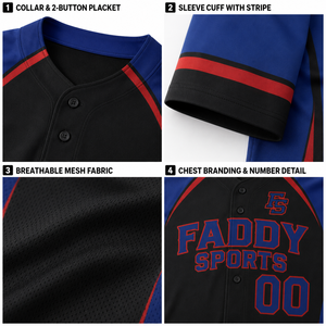 Custom Sublimation Baseball Jersey Full Button Design Breathable Team Uniform Personalized <b>Mesh</b> Sports Hip Hop Baseball Shirt - Product Image 4