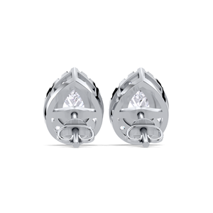 IGI Certified Lab Grown Diamond Pear Cut Halo Stud <b>Earrings</b> 9KT Yellow / White / Rose Gold Vintage Halo Diamond Studs - Product Image 3