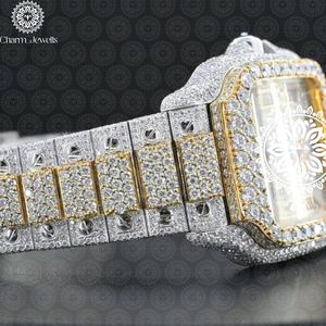 Reloj de Lujo para Hombre Charm Jewells, Acero Inoxidable, Bisel con Diamantes Dorados, Movimiento Mecánico Analógico, Fecha Automática, Caja de 40 mm, 10 Bar - Product Image 4