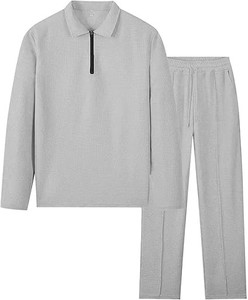 Conjunto Deportivo de 2 Piezas con Cierre Completo para Hombre, Traje Deportivo para Entrenamientos de Invierno - Product Image 4