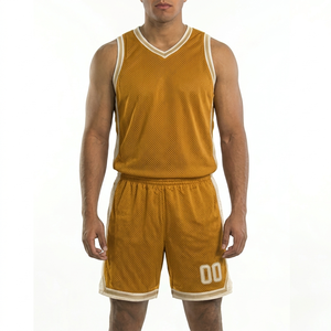 Produit populaire : Uniforme de basketball élégant, couleur unie, taille personnalisable, vêtements d'extérieur respirants pour l'entraînement au basketball - Product Image 1