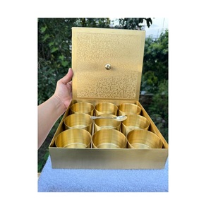Compact Round Metal Masala <b>Box</b> For Spice Organization In Home Kitchen With Traditional Utility Appeal - Product Image 2
