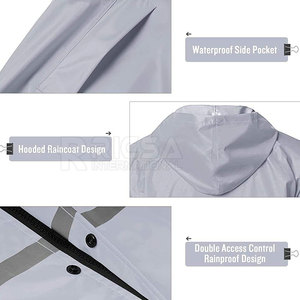 Outdoor Winter Solid Waterproof Hunting <b>Rain</b> <b>Jacket</b> Hooded Windproof Breathable Durable <b>Lightweight</b> Fishing Hiking - Product Image 6