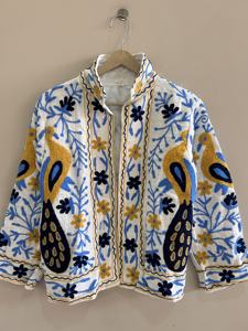 Traditional Indian Handmade Finished Suzani <b>Jacket</b> for <b>Women</b> Autumn <b>Lightweight</b> Floral Embroidery Boho Ethnic Vintage Cotton - Product Image 5