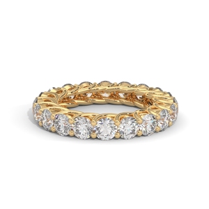 14K Gold Plated Moissanite Eternity Band Round Cut Diamond <b>Ring</b> Wedding Anniversary Jewelry - Product Image 4