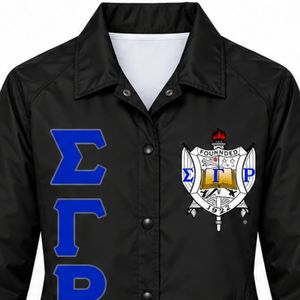 เสื้อแจ็คเก็ต Sigma Gamma Rho ลายเส้นสีดำ ปักลายตัวอักษร ออกแบบได้ตามต้องการ ตราสัญลักษณ์ SGRho สมาคมนักศึกษาหญิงกรีก แบบซิปเต็มตัว สำหรับวิทยาลัย - Product Image 6