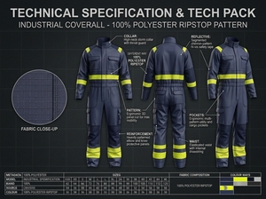 Overol de Trabajo Reflectante Azul para Hombre, Uniforme de Seguridad de Manga Larga, Material de Algodón - Product Image 6