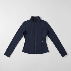 Veste de yoga pour femme avec logo personnalisé, coupe classique, extensible, boutonnée, séchage rapide, en Spandex/Nylon, pour la gym, le fitness, la course à pied, vêtements de sport pas chers - Product Image 5