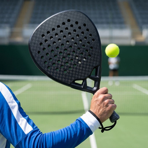 Raqueta de Pádel de Fibra de Carbono con Logotipo Personalizado en Forma de Lágrima |   Overgrips Personalizados para Raquetas de Pádel 16x19 |   Fábrica Proveedora de Tenis de Playa OEM - Product Image 6