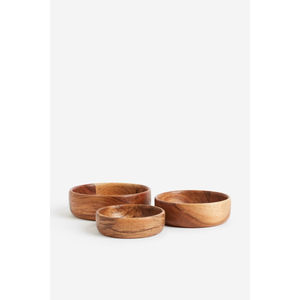 Juego de Tazones de Madera de Acacia para Servir en la Cocina, Tazones de Madera Natural Hechos a Mano para Entretener, Ecológicos, para Aperitivos, Ensaladas y Frutas - Product Image 3