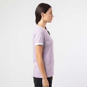 T-shirt Ringer en Coton Léger à Col Rond pour Femme avec Logo Personnalisé, Coupe Classique, Manches Courtes, Décontracté, Vêtements d'Été en Gros - Product Image 4