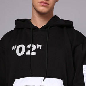 Sweat-shirt à capuche surdimensionné pour homme, imprimé noir et blanc, décontracté, pour l'automne - Product Image 6