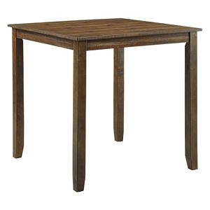 Set da Pranzo Transizionale 5 Pezzi con Tavolo Alto e 4 Sedie Imbottite in Legno, Finitura Marrone, Arredamento per Sala da Pranzo - Product Image 4