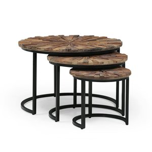 High-End Minimalist 3 Piece Nesting <b>Table</b> Set <b>Space</b> <b>Saving</b> Coffee <b>Tables</b> for Living Room - Product Image 6