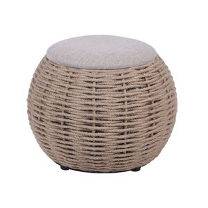 Natural Woven Brown Ottoman with <b>Storage</b> <b>Stools</b> & Ottomans Product - Product Image 2