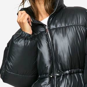 Women's High Waist Winter Puffer Coat Quilted Bubble <b>Jacket</b> <b>Short</b> Style Long <b>Sleeve</b> Zipper Closure Casual Fashion Wear 2026 - Product Image 5