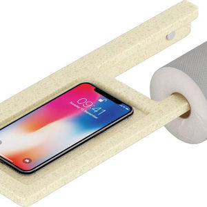 Boîte à mouchoirs minimaliste pour salle de bain avec support mural en acier inoxydable et plateau supérieur pour téléphone, idéale pour les hôtels haut de gamme et les boutiques. - Product Image 1