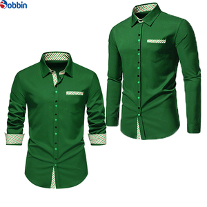 เสื้อเชิ้ตผู้ชายลำลองคุณภาพพรีเมียม พิมพ์ลายหลากสี แขนยาว ผ้าฝ้าย 100% ดีไซน์สวยหรู - Product Image 5