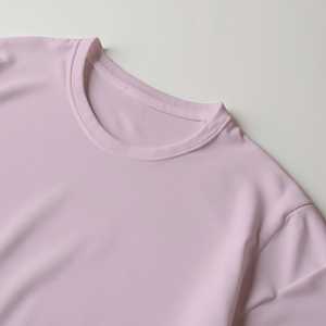 GRACE COLLECTION Haut court à col rond en molleton ample pour femme, couleurs personnalisées, manches courtes, séchage rapide, polyester/coton - Product Image 2