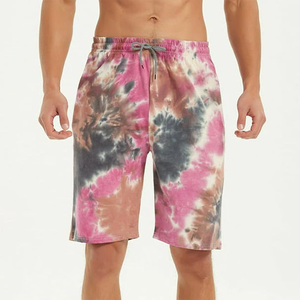 Wholesale Solid Eco-Friendly Tie Dye Mid Waist Front Logo <b>Bermuda</b> <b>Shorts</b> <b>Men</b> Relaxed Fit Drawstring Street Style Summer Fashion - Product Image 1