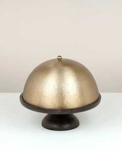 Premium Finish Luxury Aluminum Dome Cake <b>Stand</b> with Wooden Base New Arrival Fast Delivery for Wedding Decoration - Product Image 1
