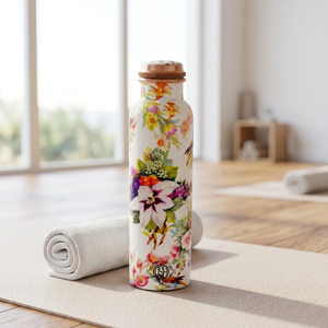 Botella de Agua Reutilizable Ecológica de Cobre Puro con Tapa, para Viajes, Oficina, Gimnasio y Escuela, Regalo Personalizable - Product Image 1